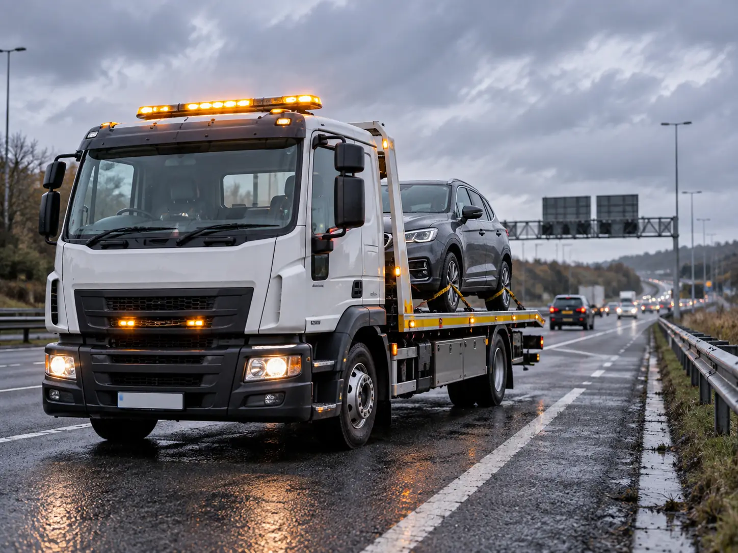 Slide-bed flatbed vehicle recovery